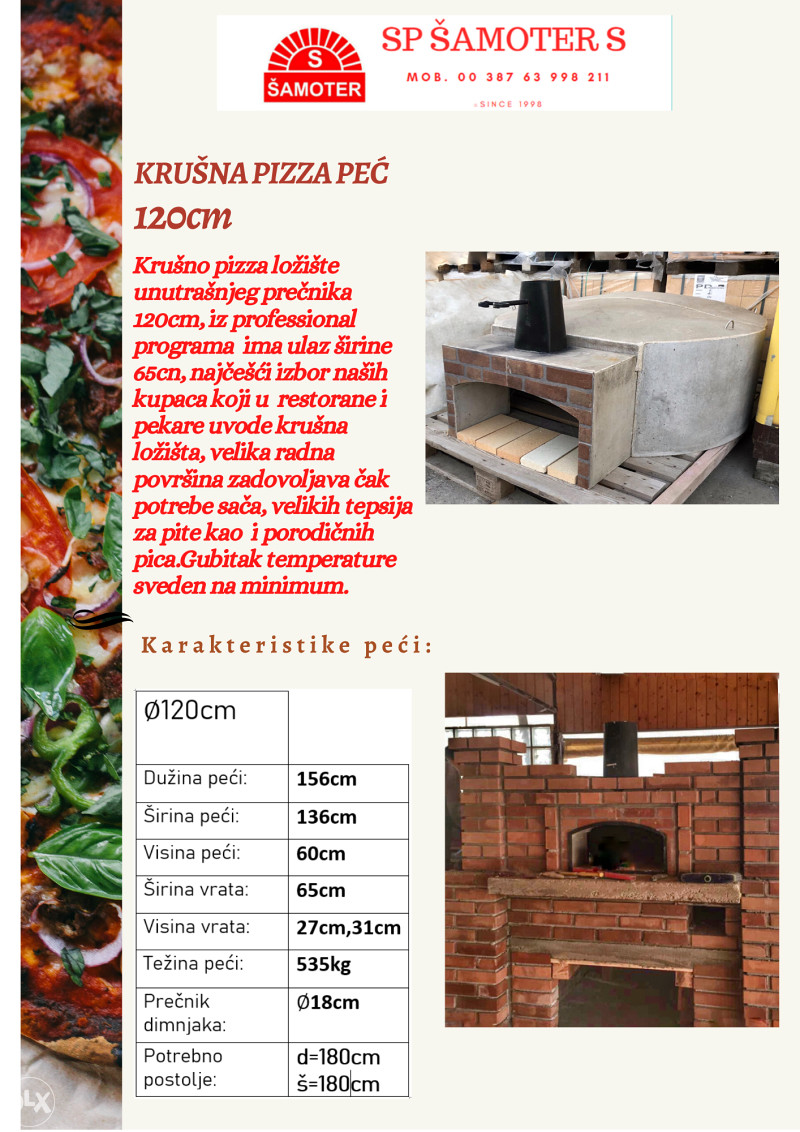 Pizza Pica pec - krusna pec na drva