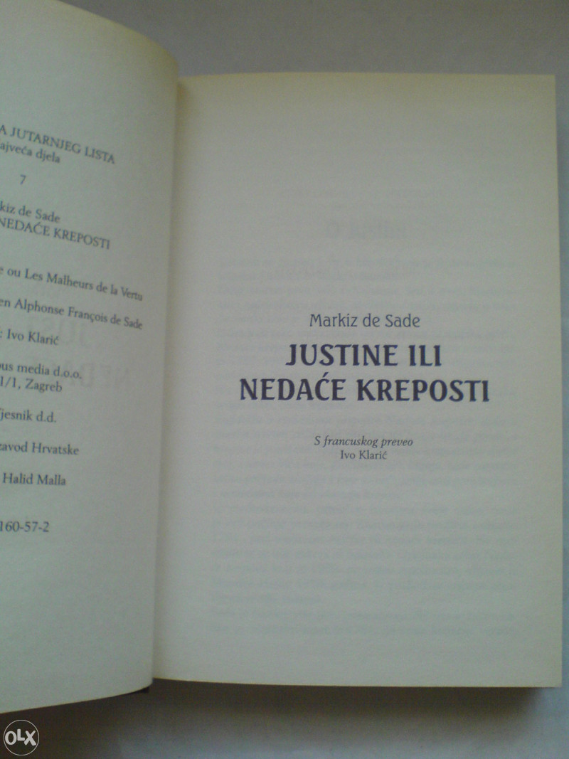 Markiz de Sade: Justine ili nedaće kreposti ) de Sad