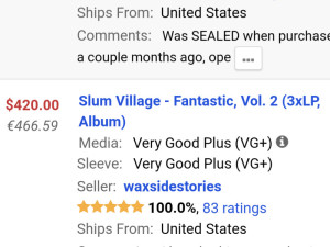 SLUM VILLAGE -FANTASTIC Vol.2 3xLP