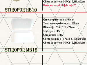 Stiropor i plastični(PP) menu box