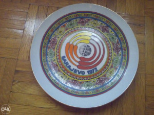 Ukrasni tanjir kK Bosna SARAJEVO '77 precnik 19cm