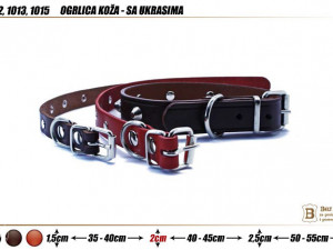 OGRLICA KAIŠ  ZA PSA KOŽNA 1012 -  1,50CM ŠIRINA 30-40 DUŽINA S U