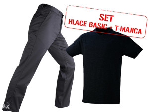 HLAČE BASIC SIVE / T-MAJICA CRNA