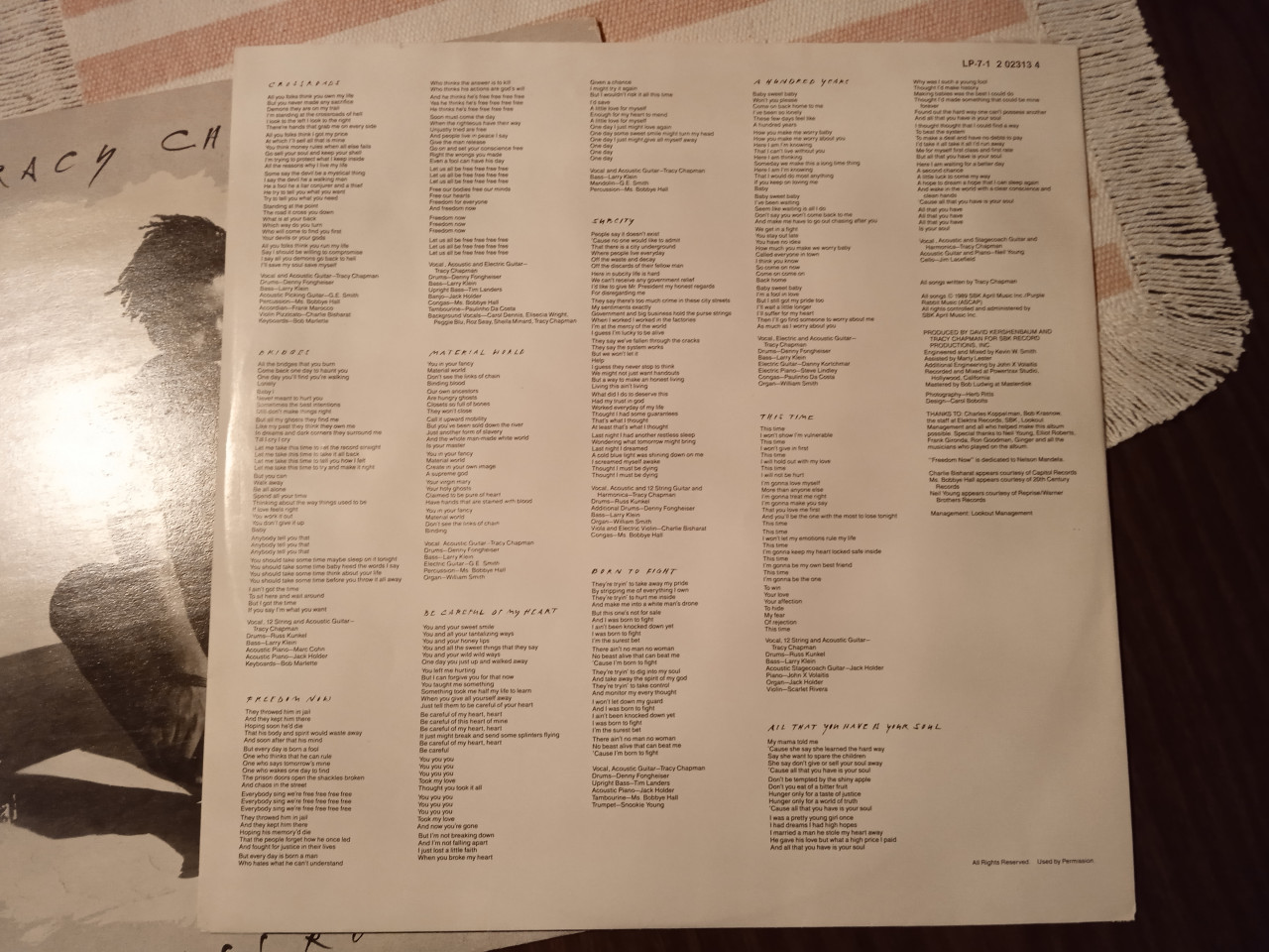 Tracy Chapman Crossroads lp