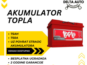 Akumulator TOPLA 75AH Delta Auto Doo