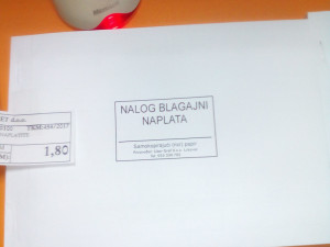 NALOG BLAGAJNI-NAPLATA  CIJENA 1,80KM