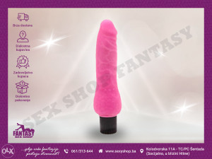 Vibrator "Realistic Cock" Pink 15.5x3.6cm | sexyshop.ba