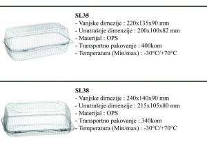Prozirne OPS posude za pakovanje kolaca i sl.