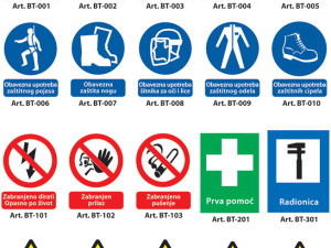Znakovi zaštite na radu znak zabrane upozorenje obaveza