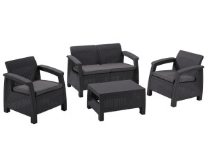 Keter Vrtna garnitura rattan Corfu set sivi 9117-939