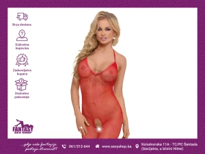 Bodystocking "Fishnet" Crveni | sexyshop.ba