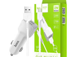 Auto punjač sa micro USB kabelom, 2xUSB, 5 V/2.4A