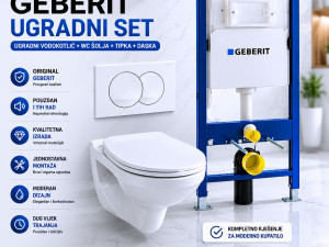 GEBERIT ugradbeni vodokotlić, tipka, WC šolja sa daskom