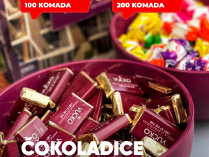 Čokoladice reklamne (100komada) sa natpisom,slikom (sa stampom)