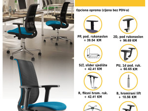 M 241 CRNA KANCELARIJSKA STOLICA OSNOVNI MODEL