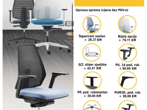 M 257 CRNA KANCELARIJSKA STOLICA OSNOVNI MODEL