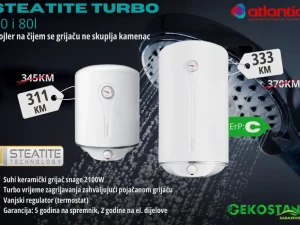 Atlantic bojler Steatite Turbo 80l/keramički grijač/AKCIJA -10%