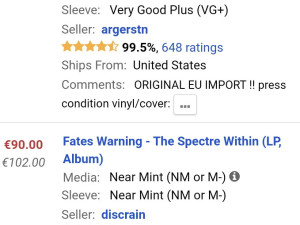 Lp FATES WARNING 15 slika
