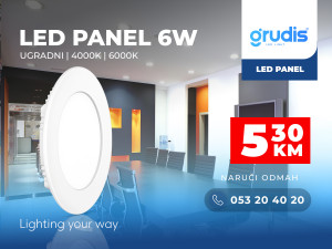 LED panel 6W ugradni