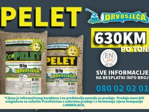 DRVOSJEČA ENplus drveni pelet; NA STANJU