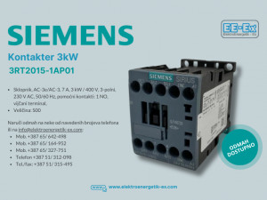 SIEMENS kontakter 3kW 3RT2015-1AP01 kontaktor/sklopnik