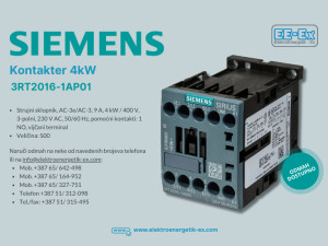 SIEMENS kontakter 4kW 3RT2016-1AP01 kontaktor/sklopnik