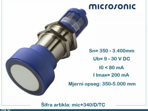MICROSONIC ultrazvučni senzor mic+340/D/TC