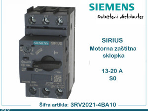 Motorna zaštitna sklopka 13-20A S0 3RV2021-4BA10