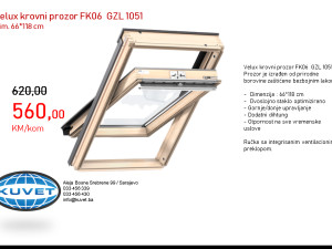 AKCIJA - Velux krovni prozor GZL dim.66*118 cm