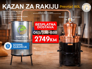 Kazan za rakiju sa kilerom PREVRTAČ 80 L Subotica