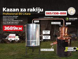 Kazan za rakiju sa kilerom PROFESIONAL 80 L Subotica