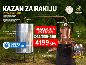 Kazan za rakiju sa kilerom PROFESIONAL 80 L Subotica