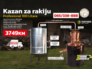 Kazan za rakiju sa kilerom PROFESIONAL 100 L Subotica