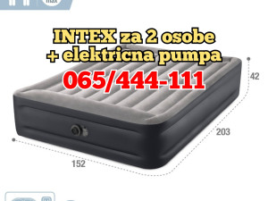 Zračni krevet Intex+pumpa 152x203x42cm NOVO 065 444-111