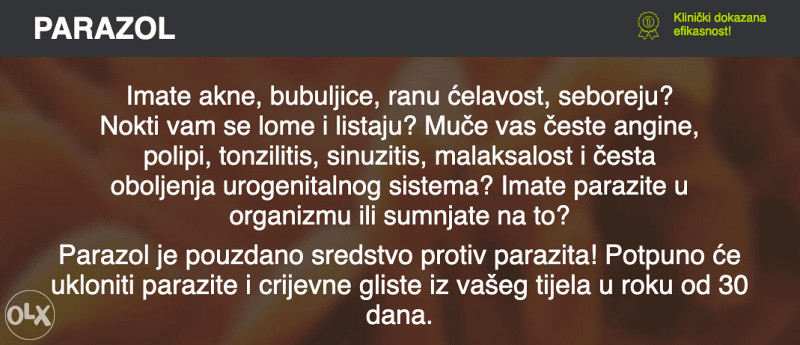 PARAZOL - BILJNI ČAJ PROTIV SVIH VRSTA PARAZITA GLISTE CRVI