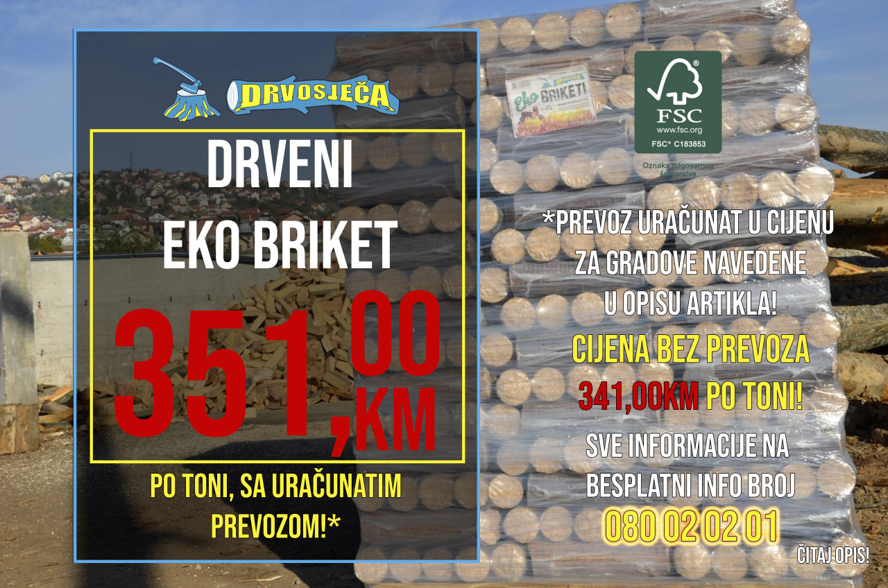 DRVOSJEČA Drveni bukovi EKO briket