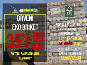 DRVOSJEČA Drveni bukovi EKO briket