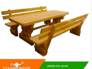 Drveni sto i klupe-1,5 m