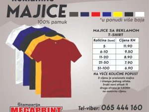 REKLAMNE MAJICE već od 6.90 sa reklamom sa štampom logom printom