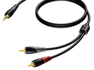 KABAL AUX PROCAB CLA711 10m 2RCA - 3,5mm Jack