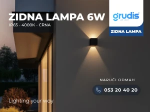 LED zidna lampa BOX 6W - CRNA IP65