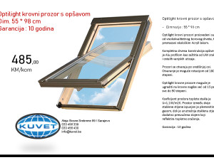 Krovni prozor OPTILIGHT dim. 55*98 cm, garancija 10 god