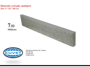 Ivičnjak betonski 5*20*100 cm