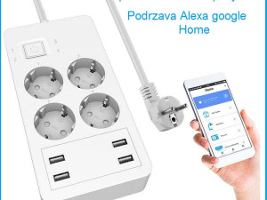 Pametna uticnica 4x + 4x USB Wi-Fi Smart uticnica