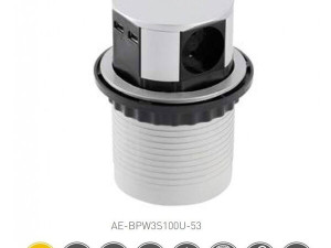 GTV Konzola za sto sa 3 x šuko utičnicom 2 x USB 100mm