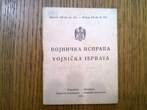 Vojnička isprava Kraljevina 1921g