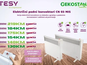 Konvektor TESY CN 03 MIS 1500W analogni termostat/podni nosač