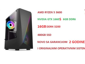 AMD Ryzen 5 5500 gtx 1660 SUPER 6gb gaming pc gamer 16 RAM 480 gb