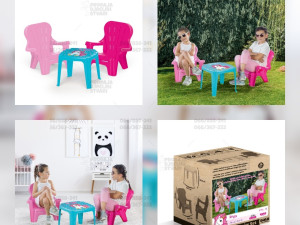 DOLU Unicorn set sto / stol i stolice za djecu za igru