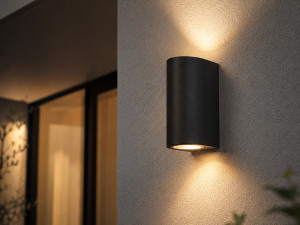 Zidna vanjska lampa 2 X GU10 - Crna